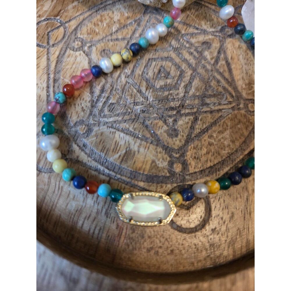 Kendra Scott Elisa Gold Beaded Necklace in Multi Mix
